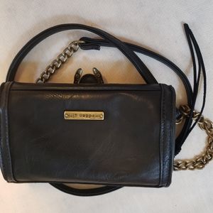 Madden Girl black leather cross body clutch